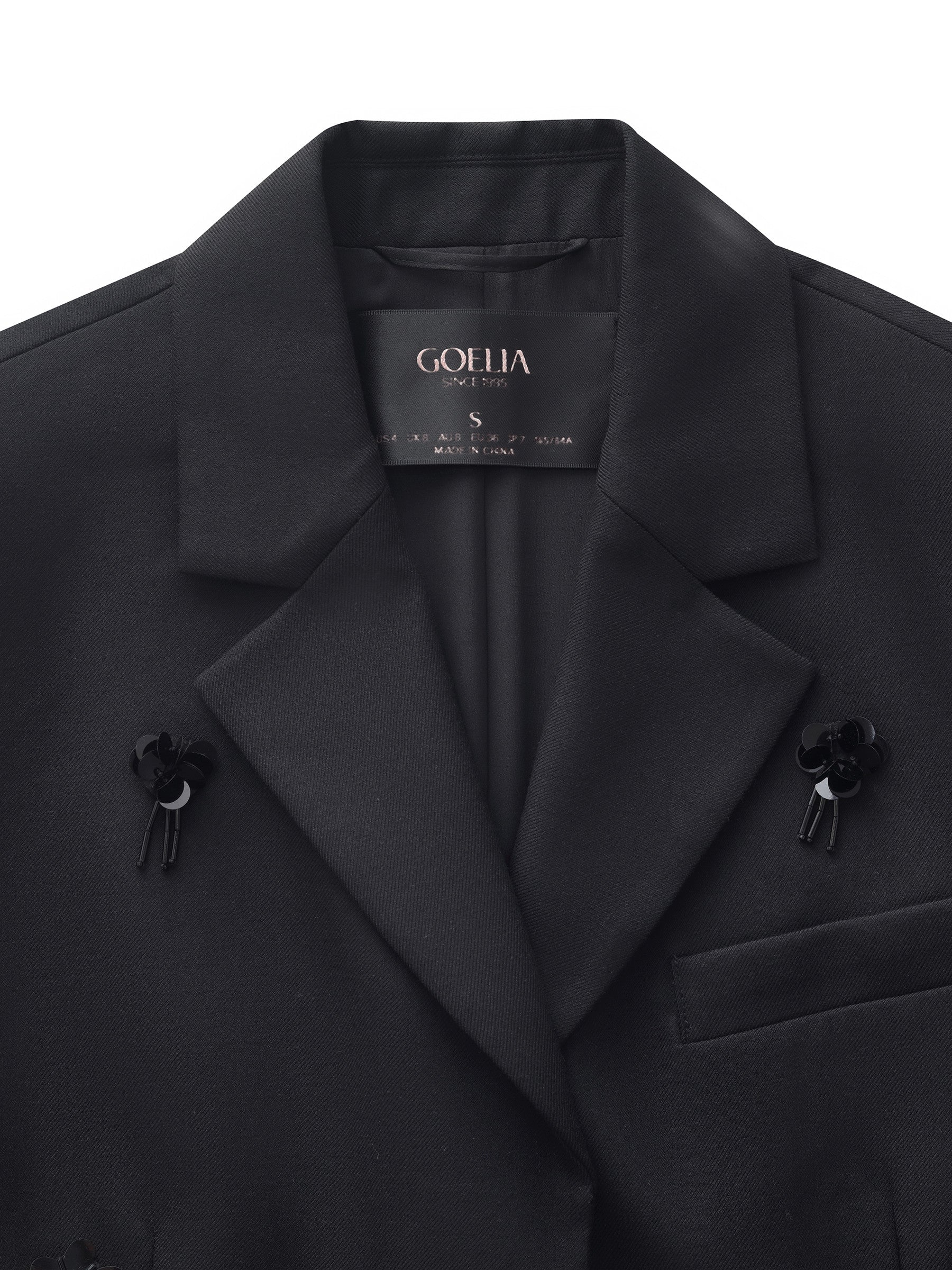 100% Worsted Wool Beaded Women Blazer