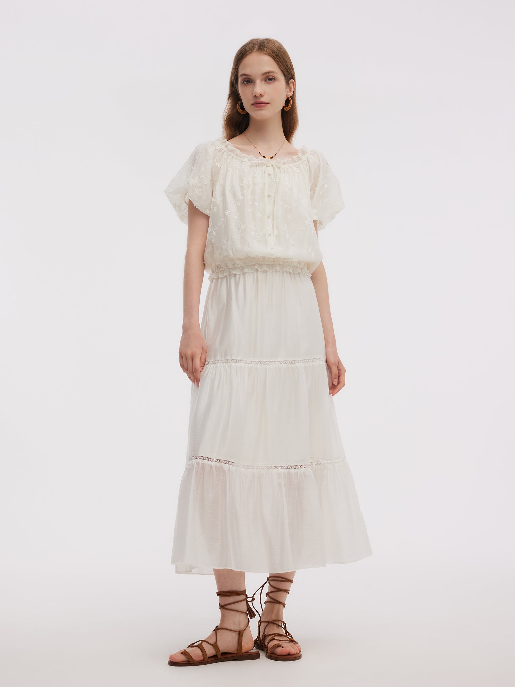 Tencel Blend Embroidered Women Top