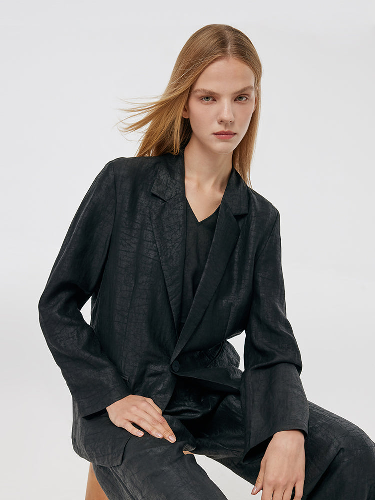 Xiang Yun Silk One-Button Unisex Blazer