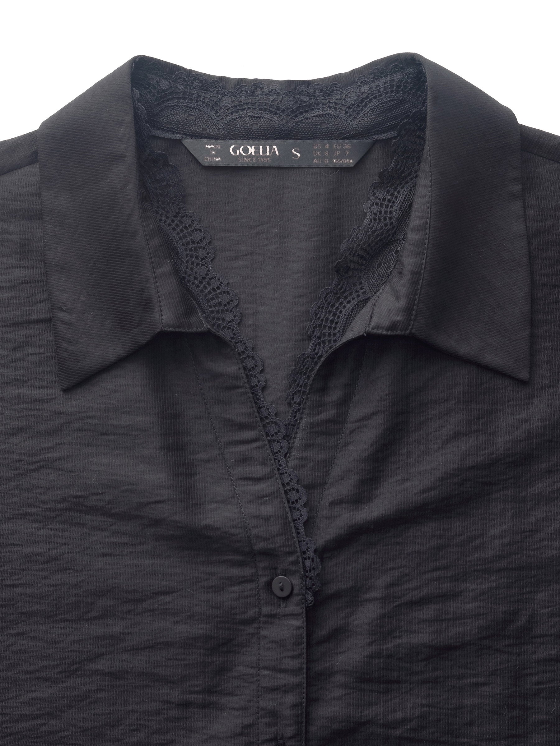 Tencel Blend Lace V-Neck Women Mock Layered Shirt