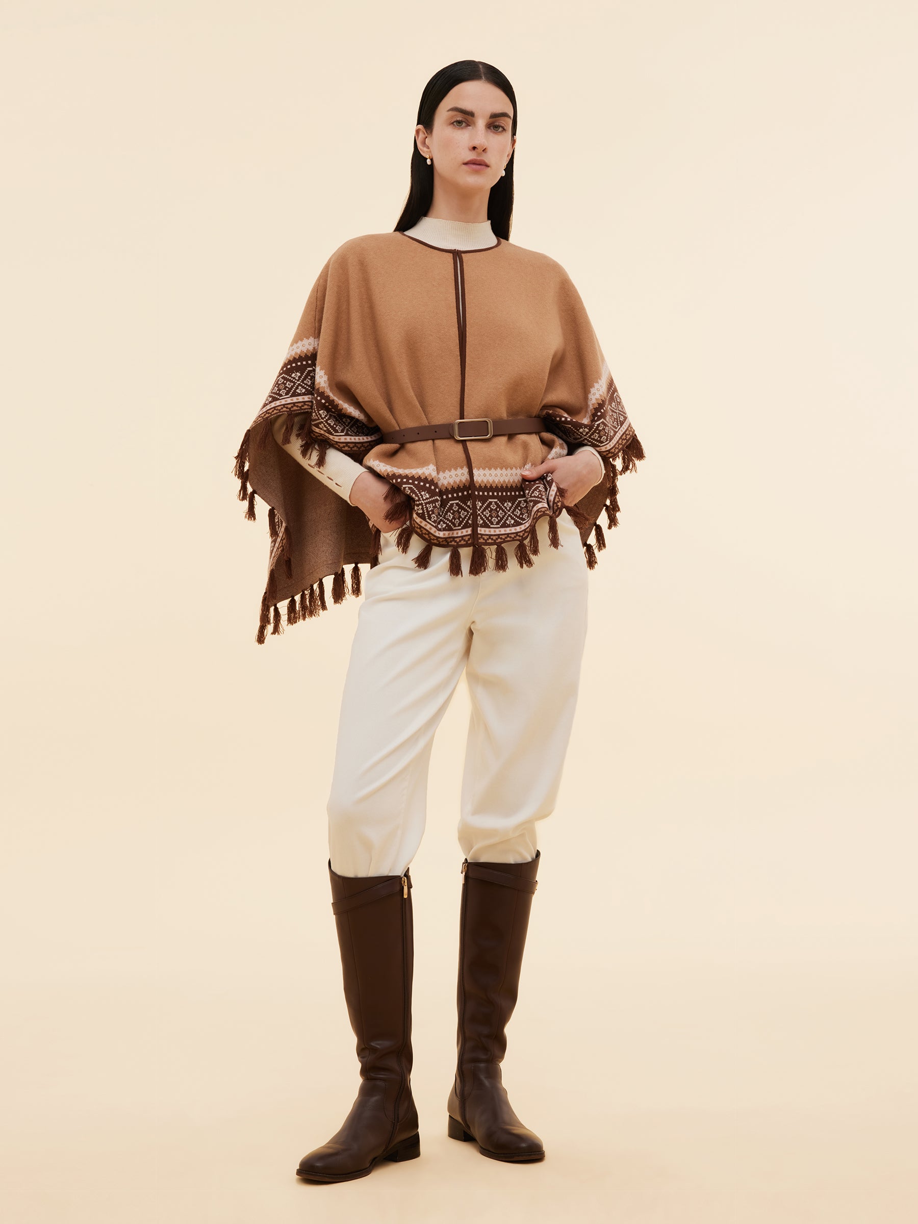 Pre-Order Loose Fringe Women Poncho Sweater