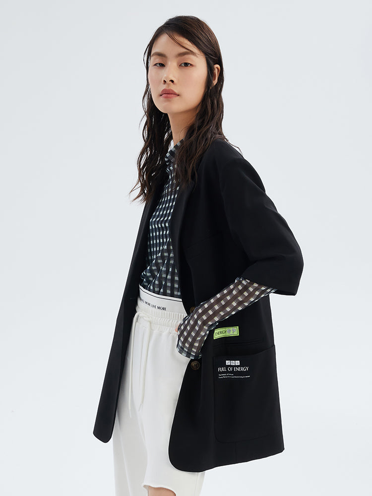 Worsted Wool Short Sleeve Women Blazer