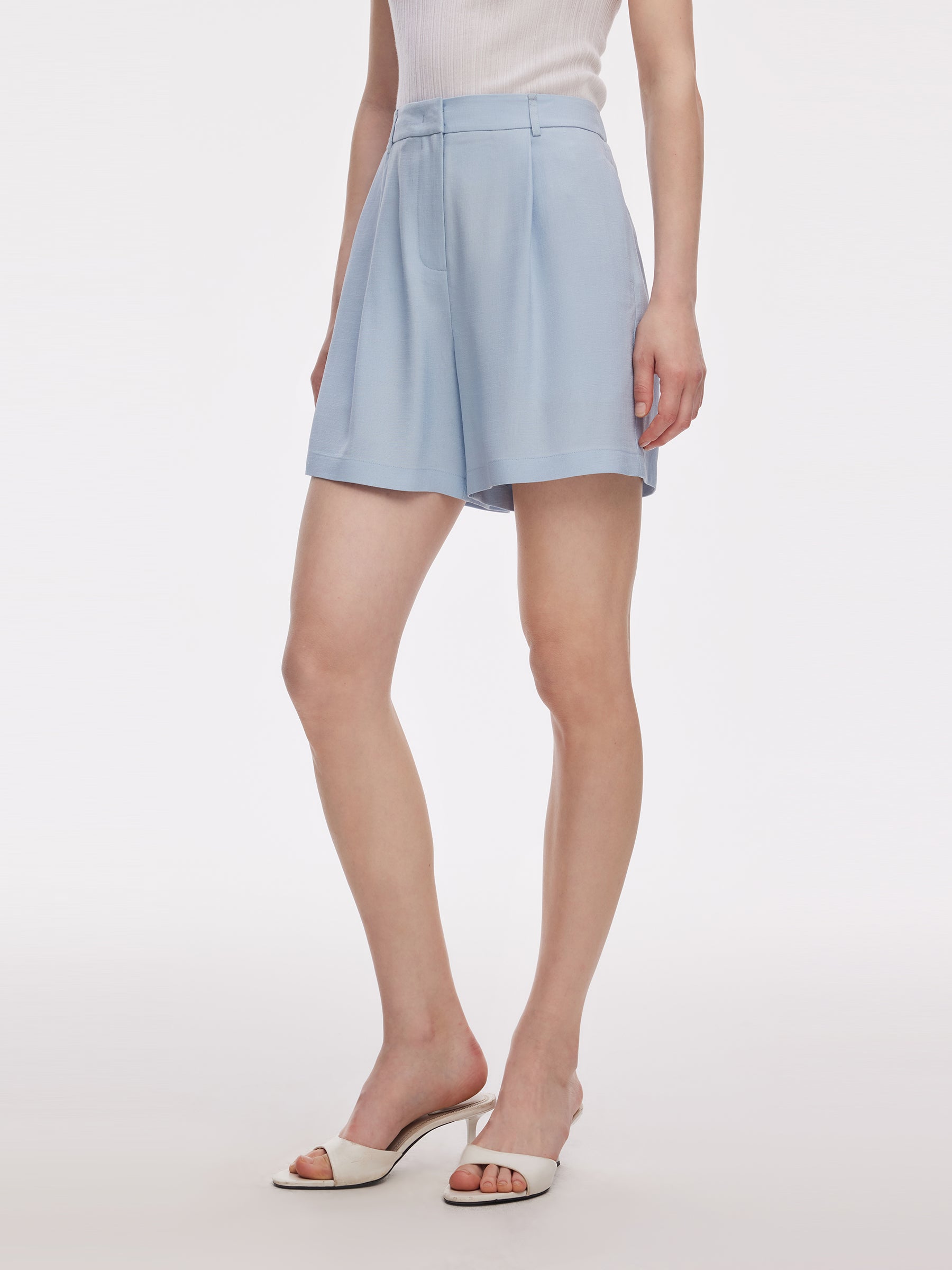 100% Acetate Adjustable Waist Women Shorts