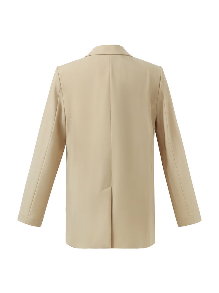 Notched Lapel One Button Women Blazer