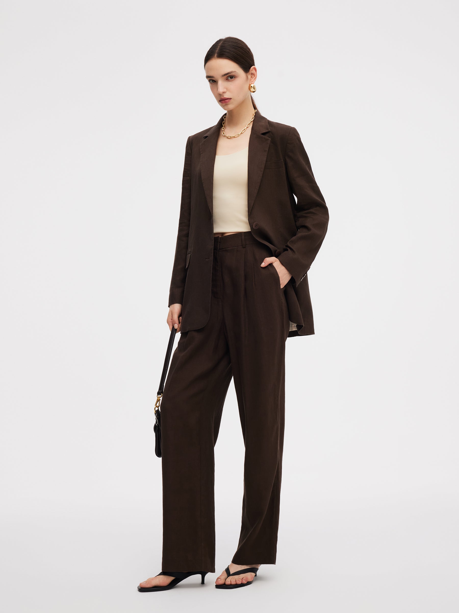 100% Linen Women Loose Fit Blazer