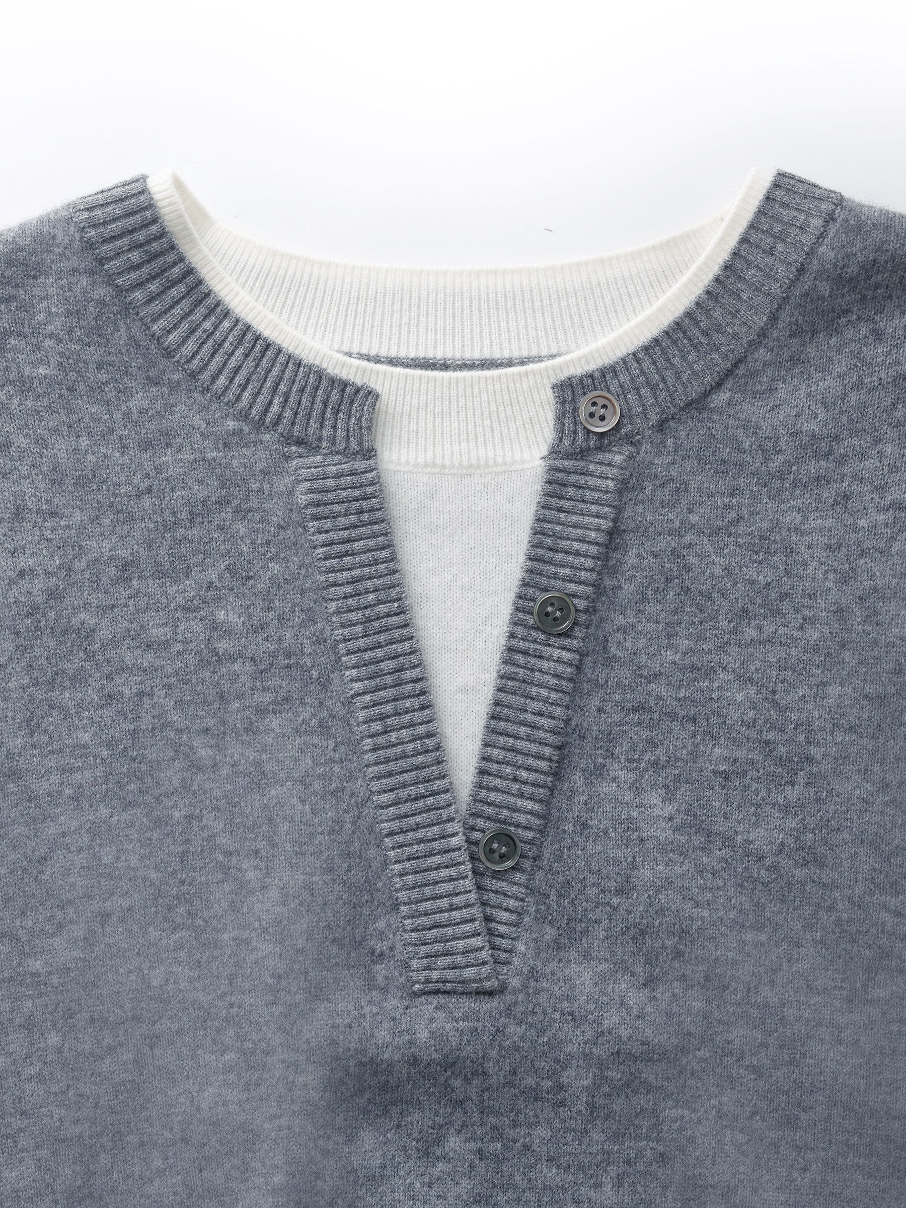 100% Wool Faux Two-Piece Women Sweater