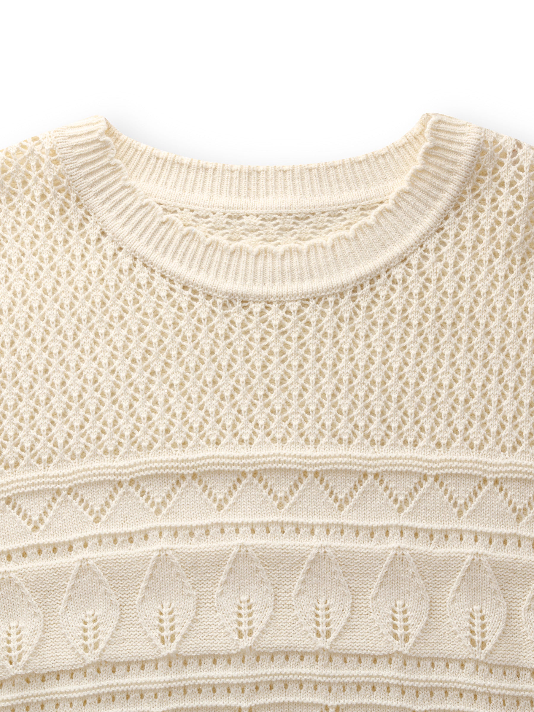 Cotton Sequins Women Open-Knit Top