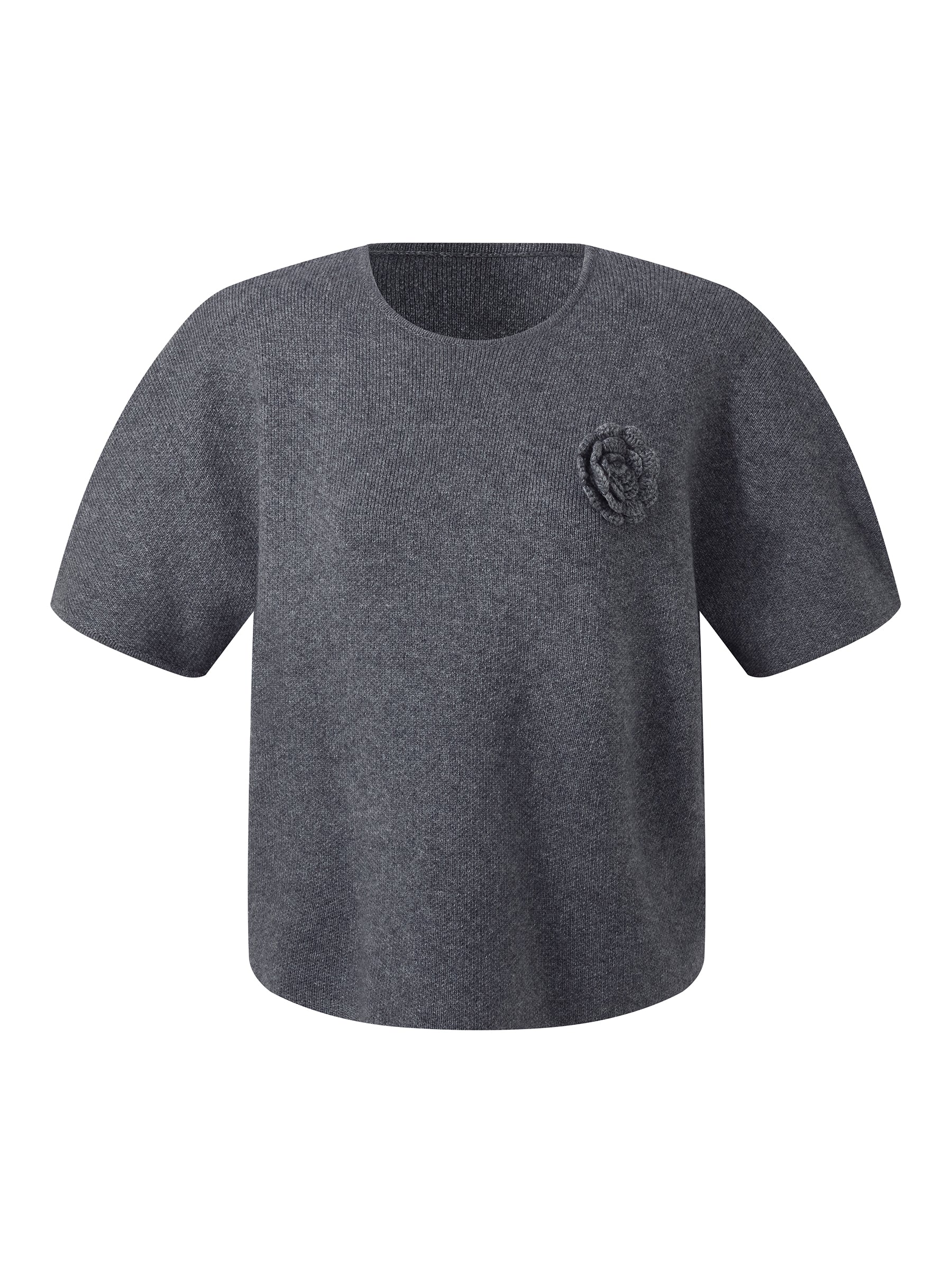 Wool Blend Women Knit Top With Detachable Brooch