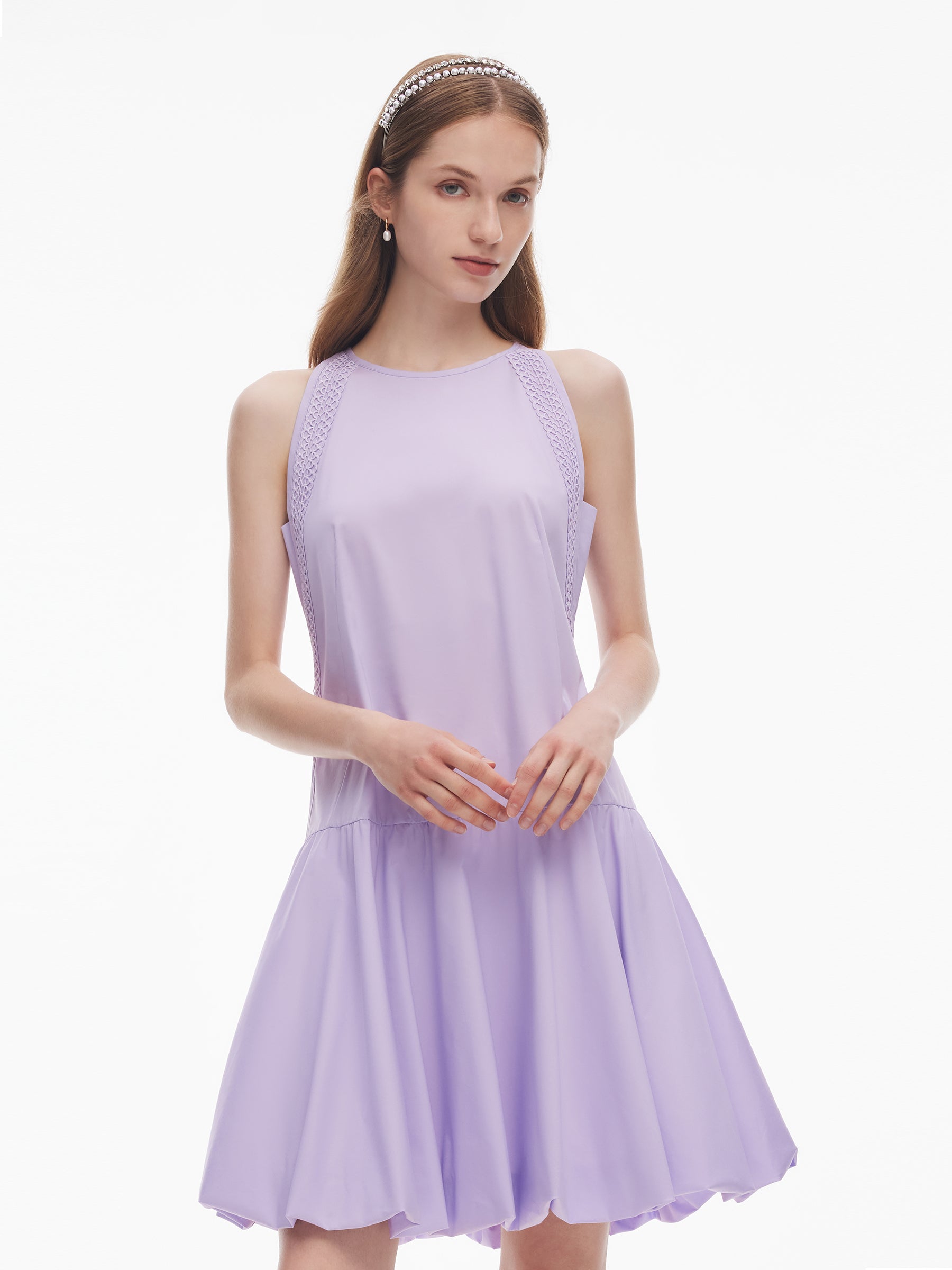 A-Line Flared Hem Women Mini Vest Dress