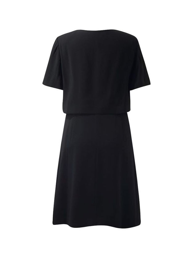 Triacetate Double-Layer Single-Breasted Women Mini Dress