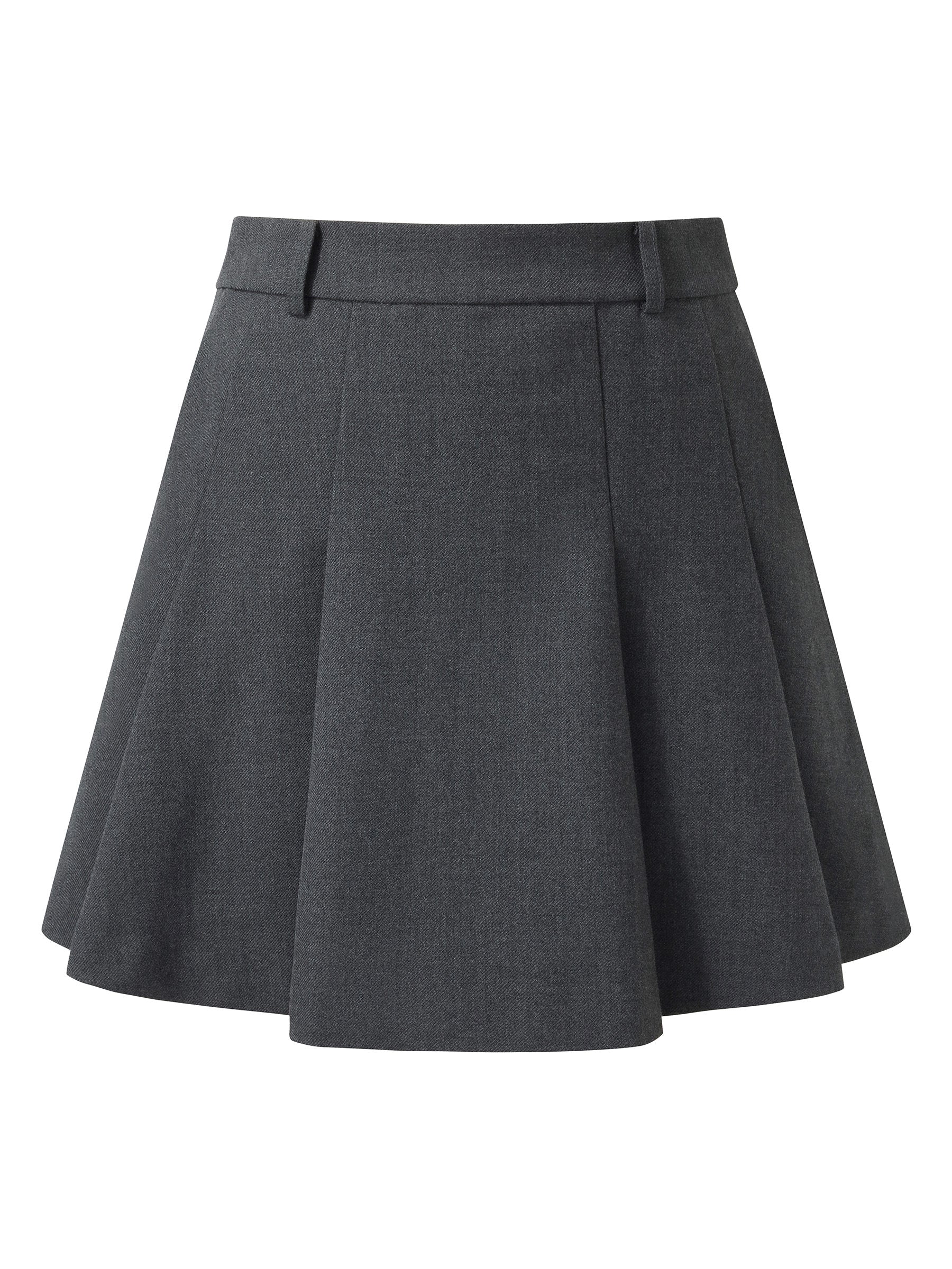Worsted Wool Blend Pleated A-Line Women Culotte Skirt