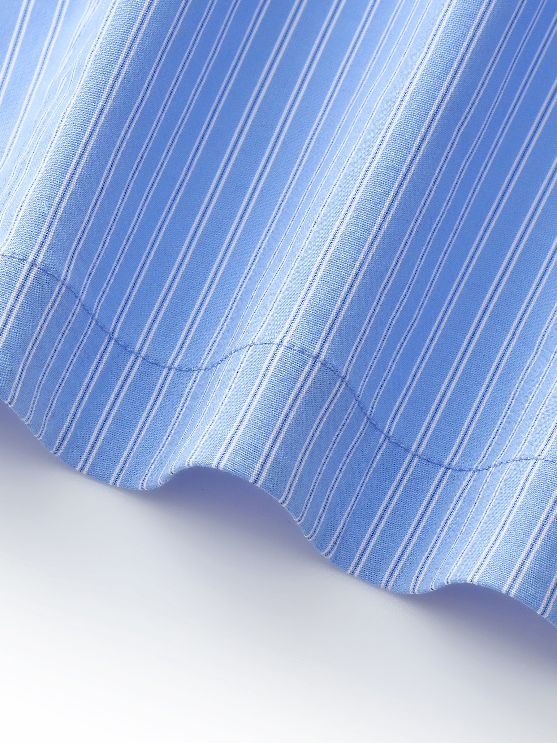 Blue And White Stripe Women Long Sleeve Shirt