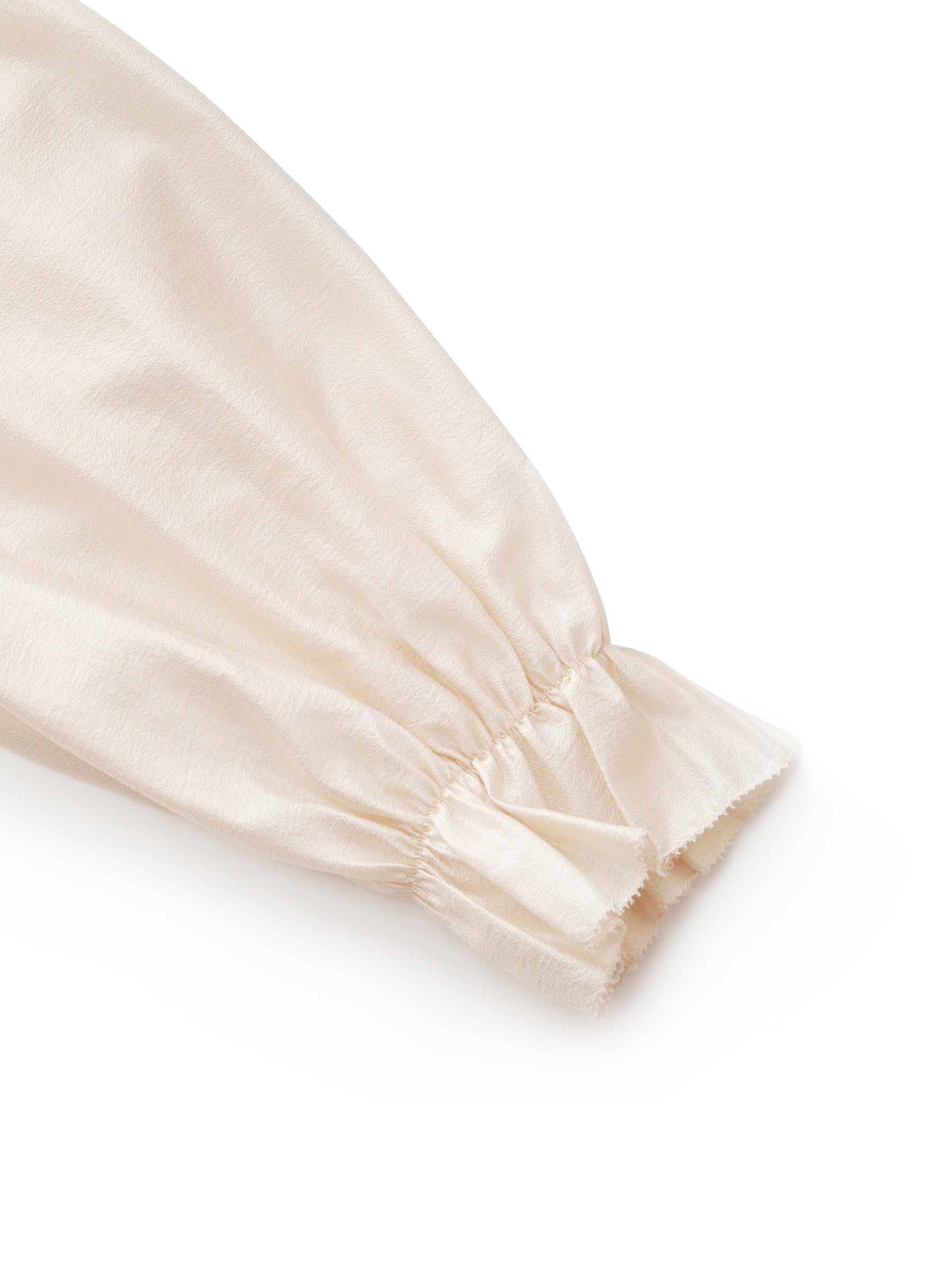 Acetate Modal Blend Ruffle Neckline Women Shirt