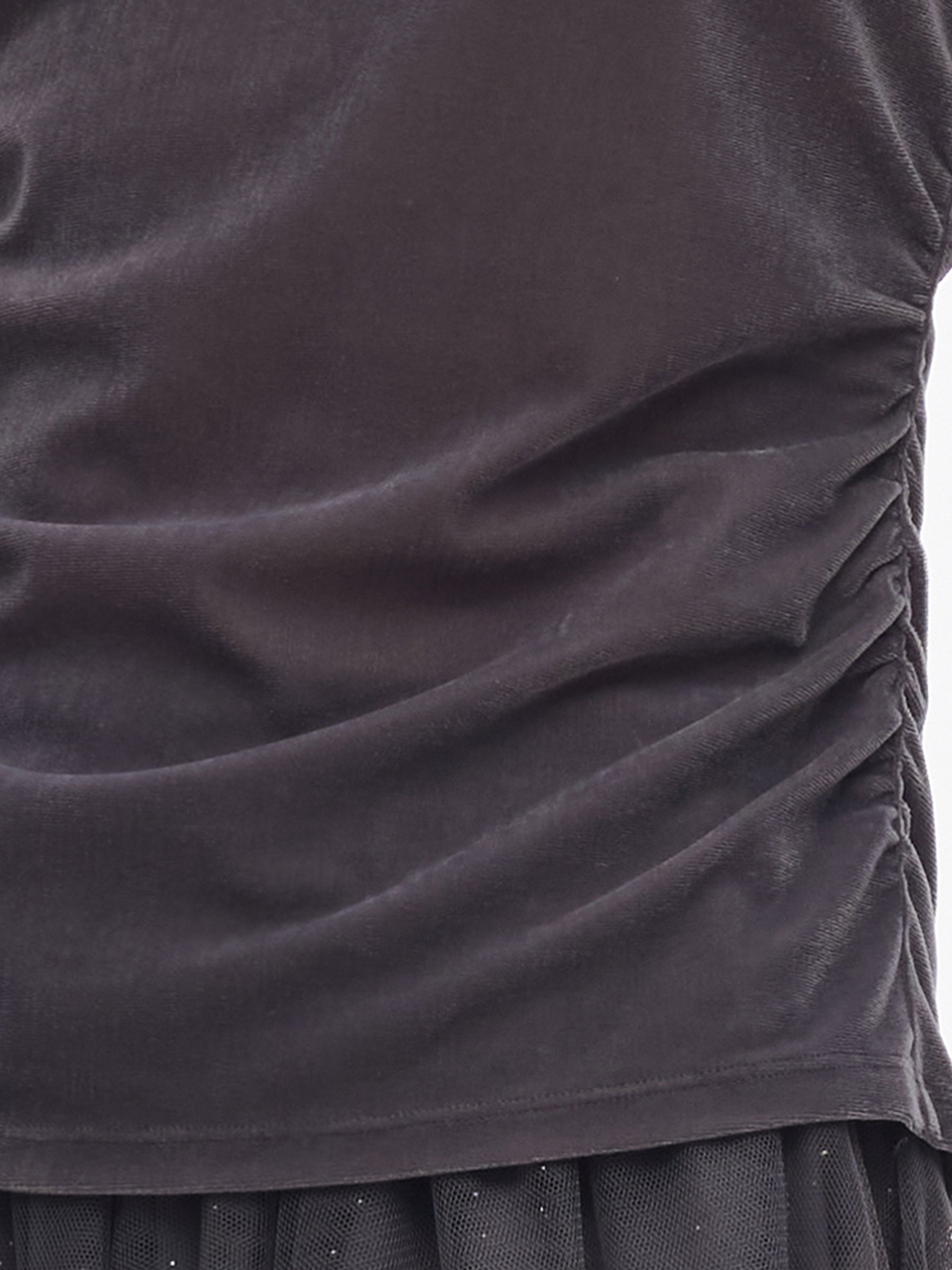 Velvet Stretch Women Mock Neck Top