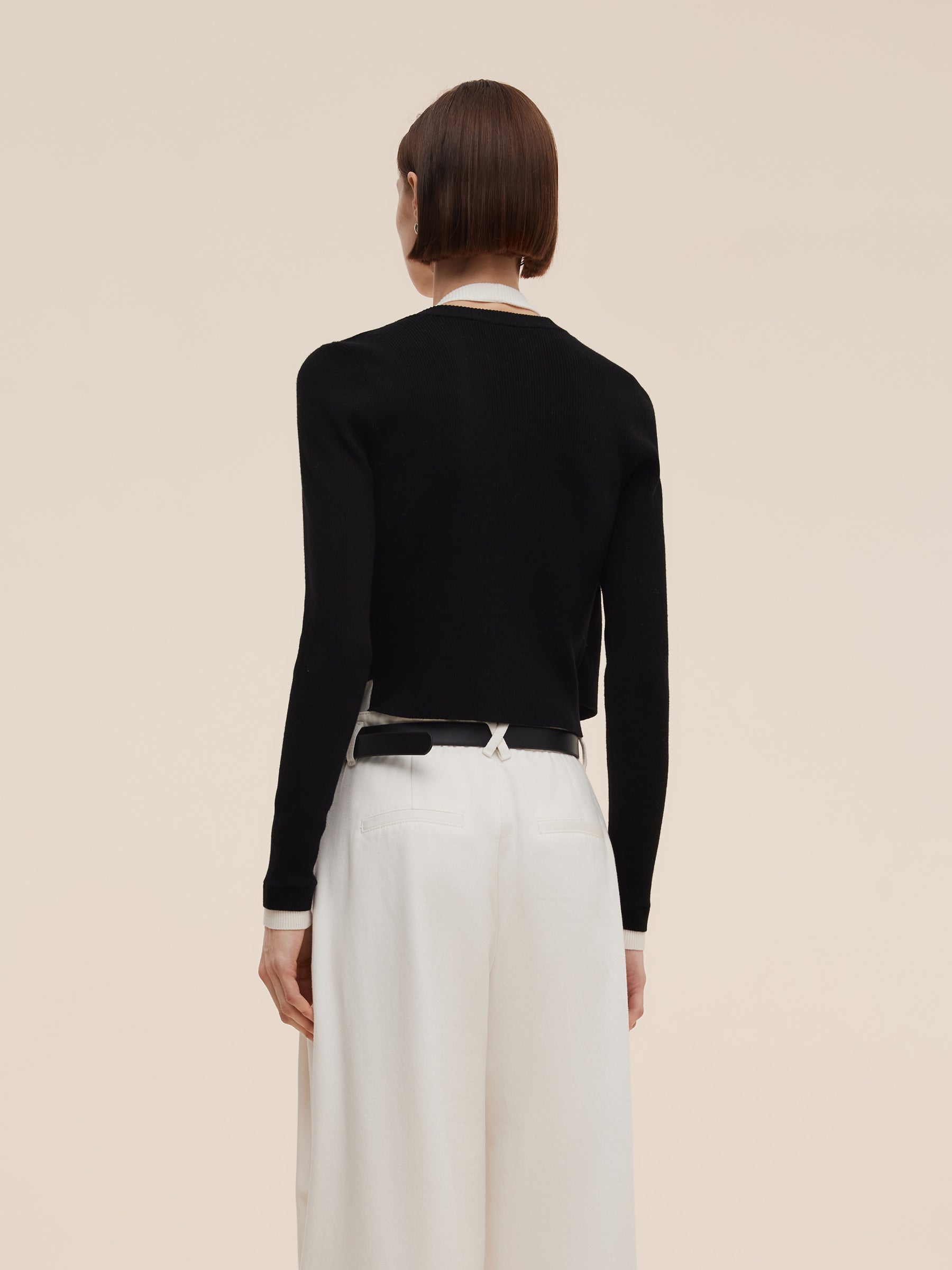 Lyocell Blend Faux Two-Piece Women Knit Top