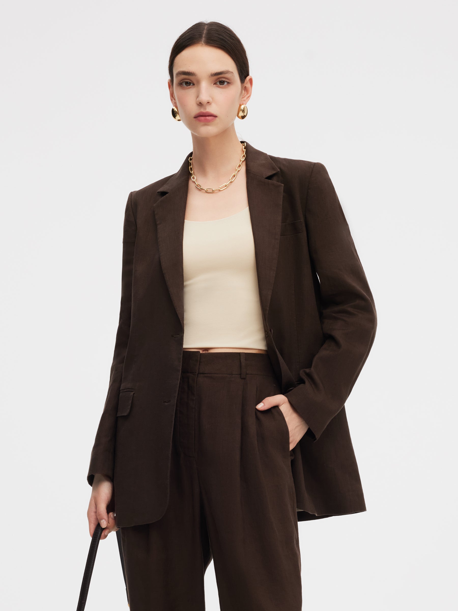 100% Linen Women Loose Fit Blazer