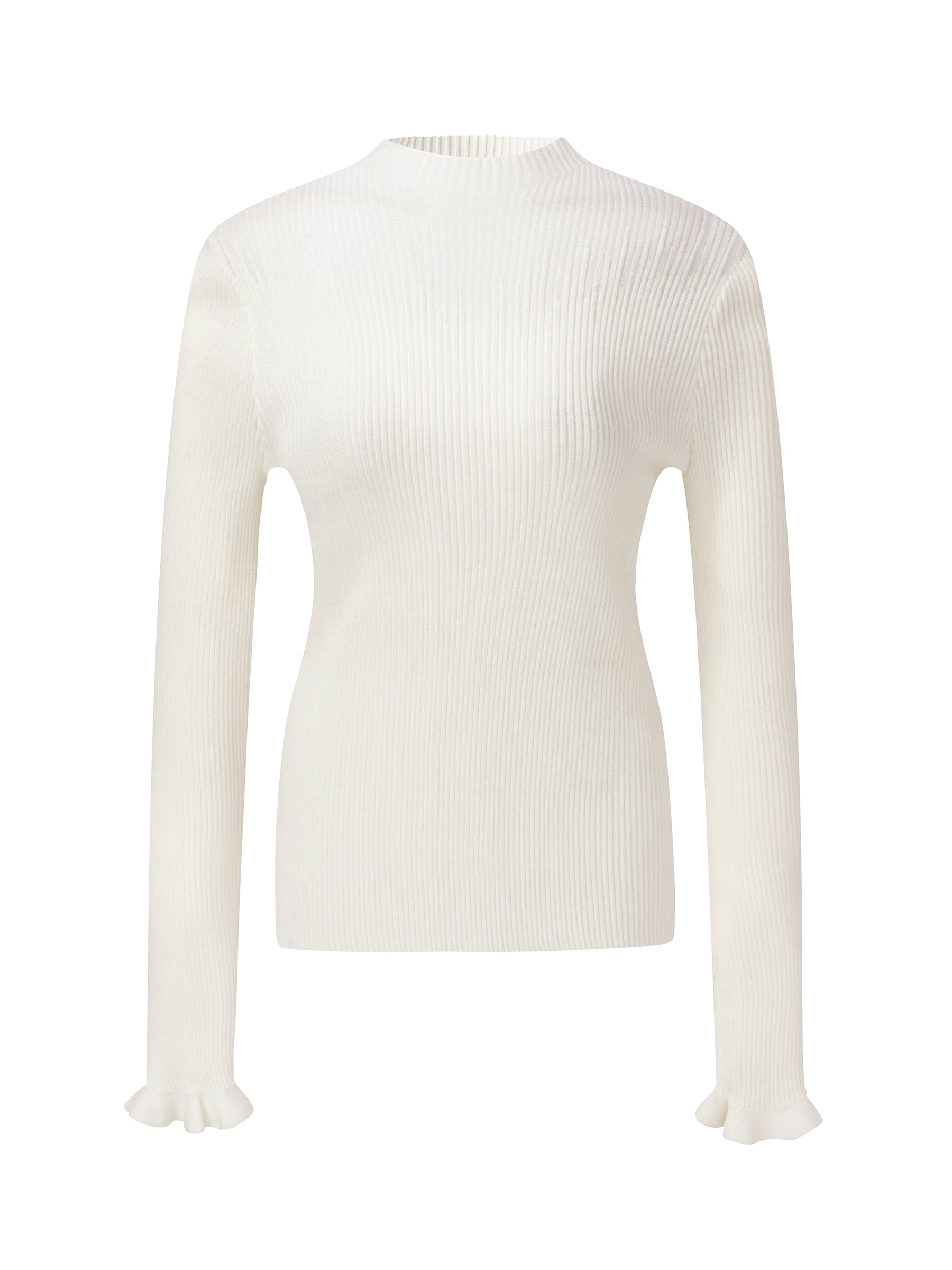Tencel Wool Blend Mock Neck Women Knit Top