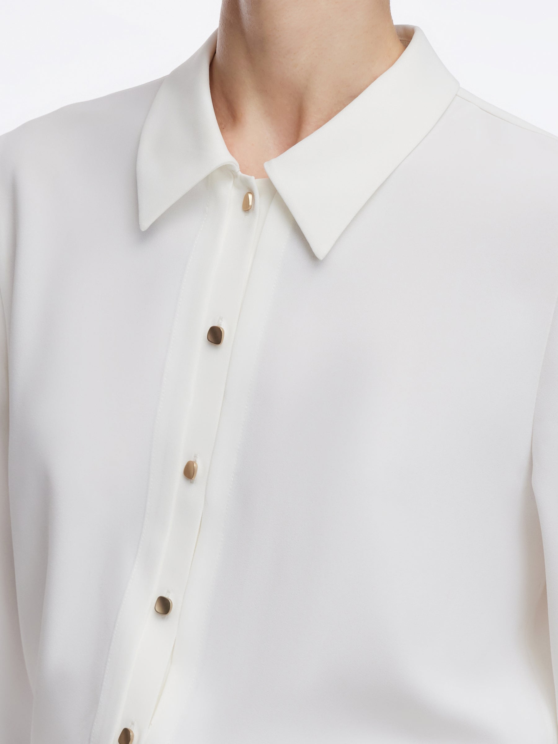 H-Line Metal Button Women Shirt