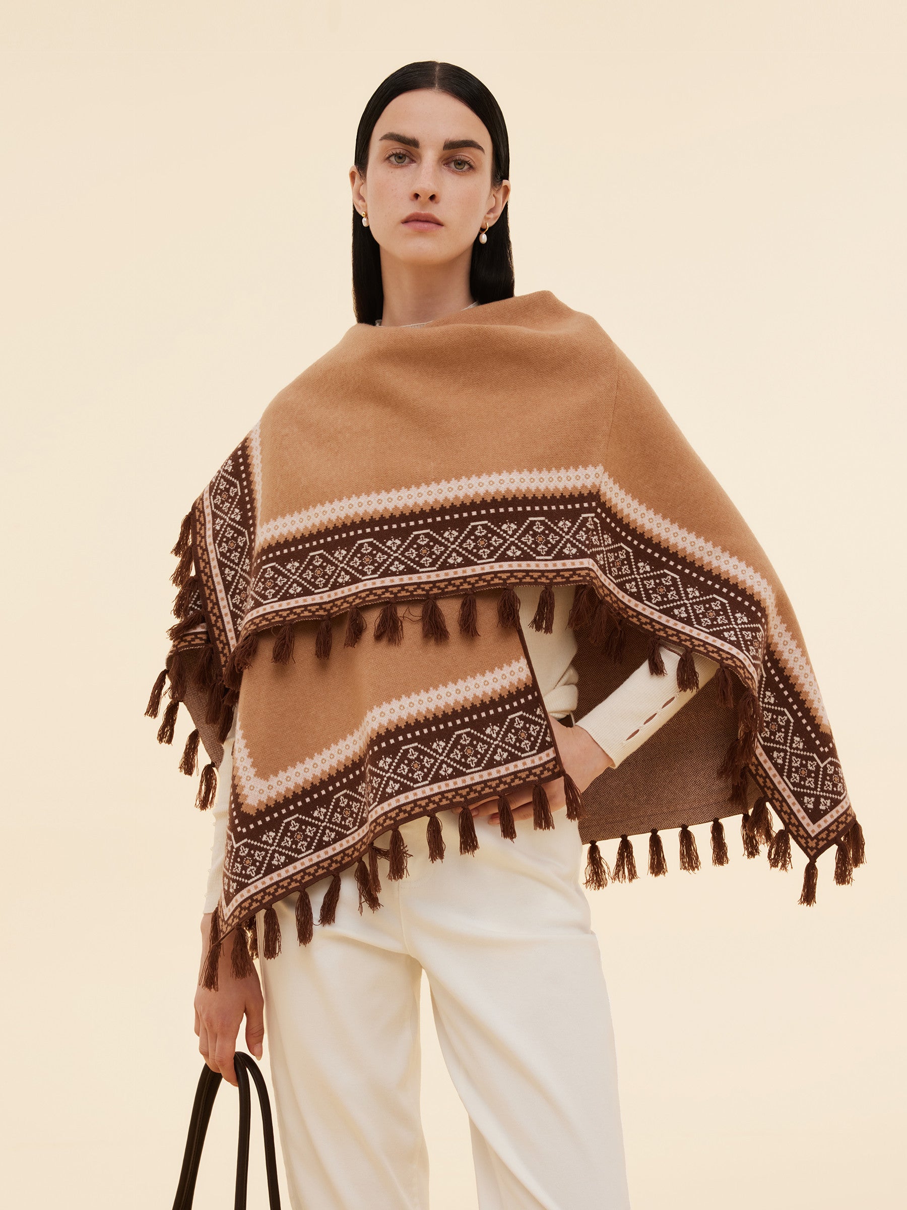 Pre-Order Loose Fringe Women Poncho Sweater