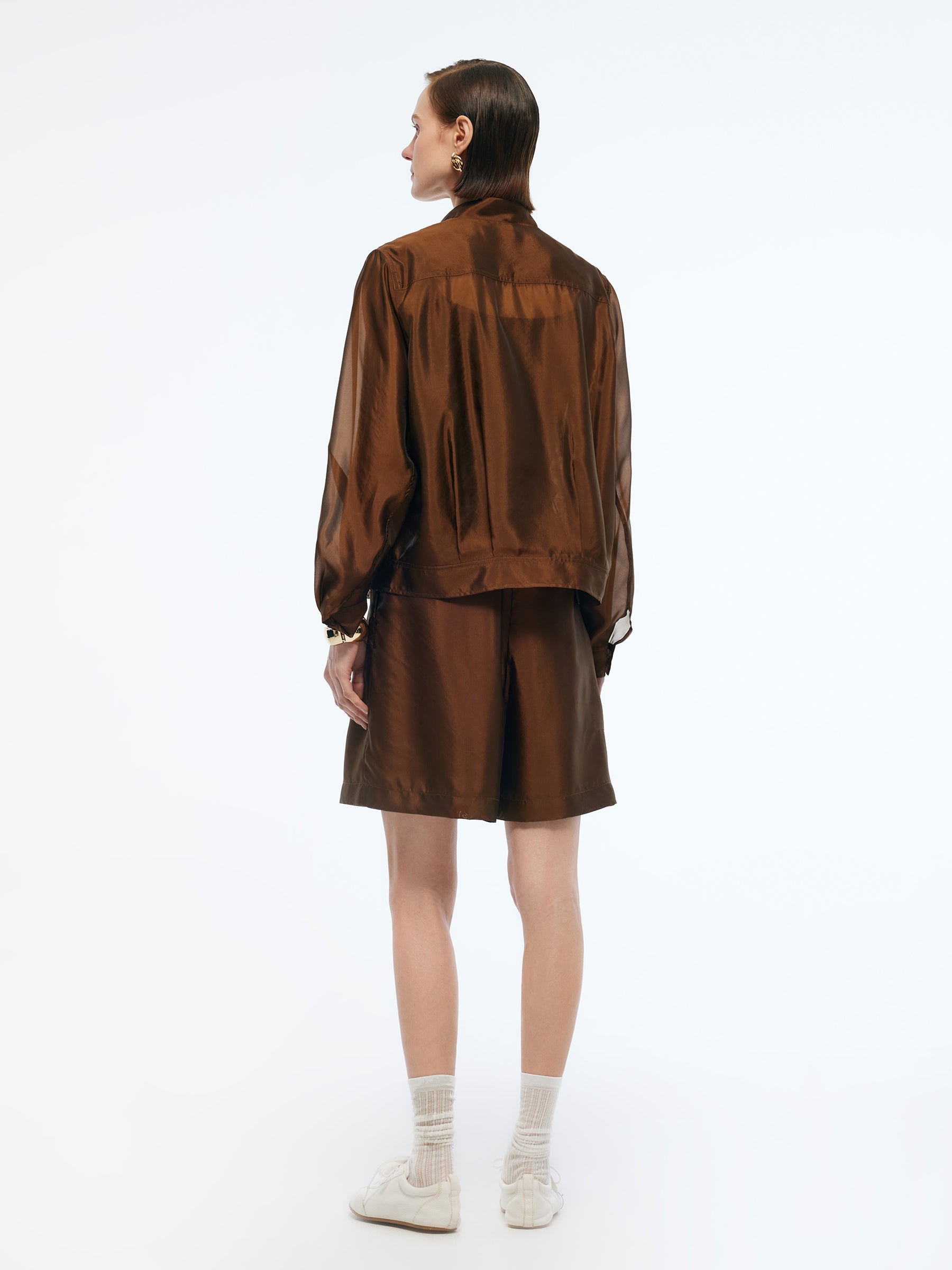 Mulberry Silk Blend Women Sheer Shorts