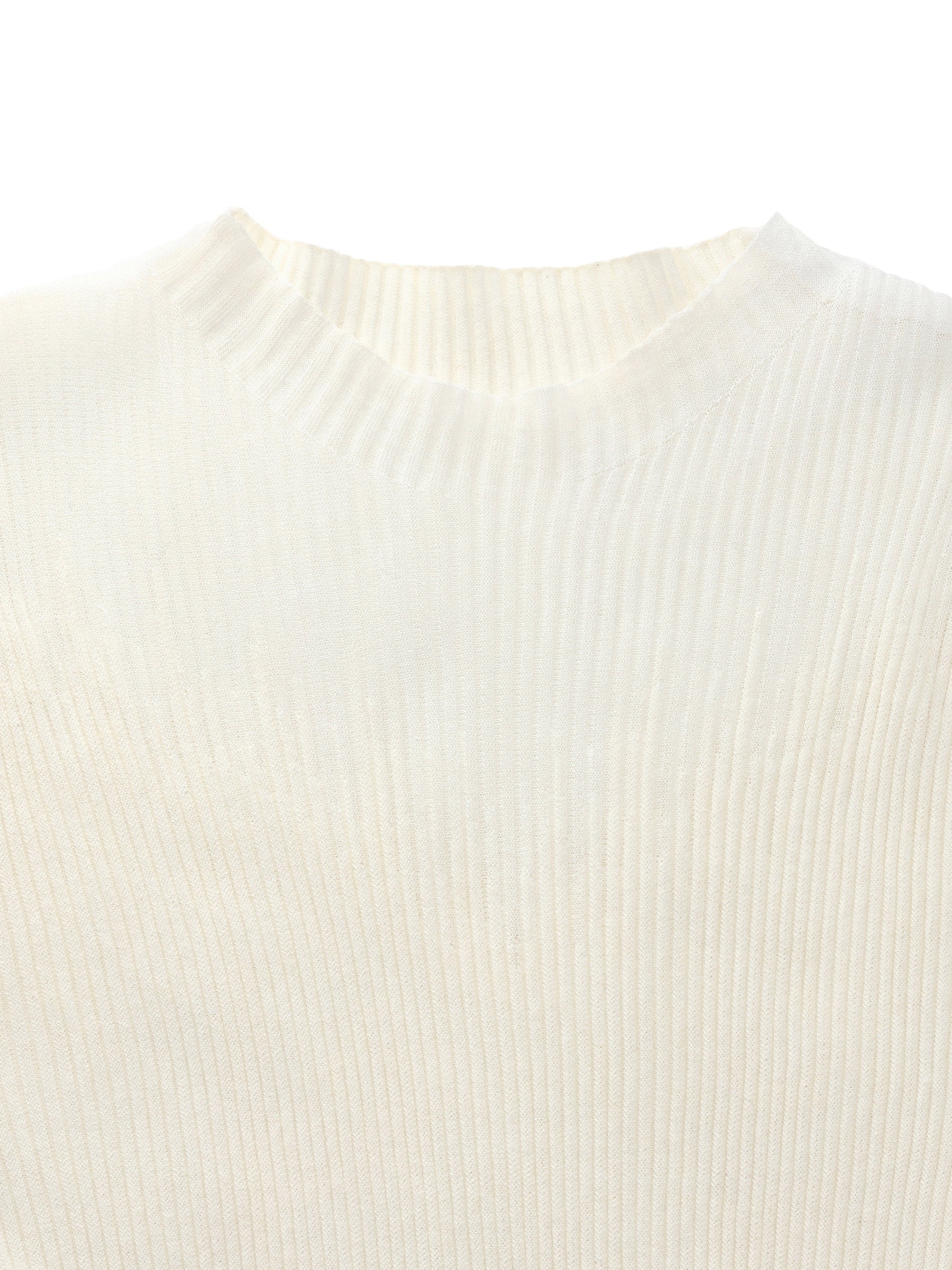 Tencel Wool Blend Mock Neck Women Knit Top
