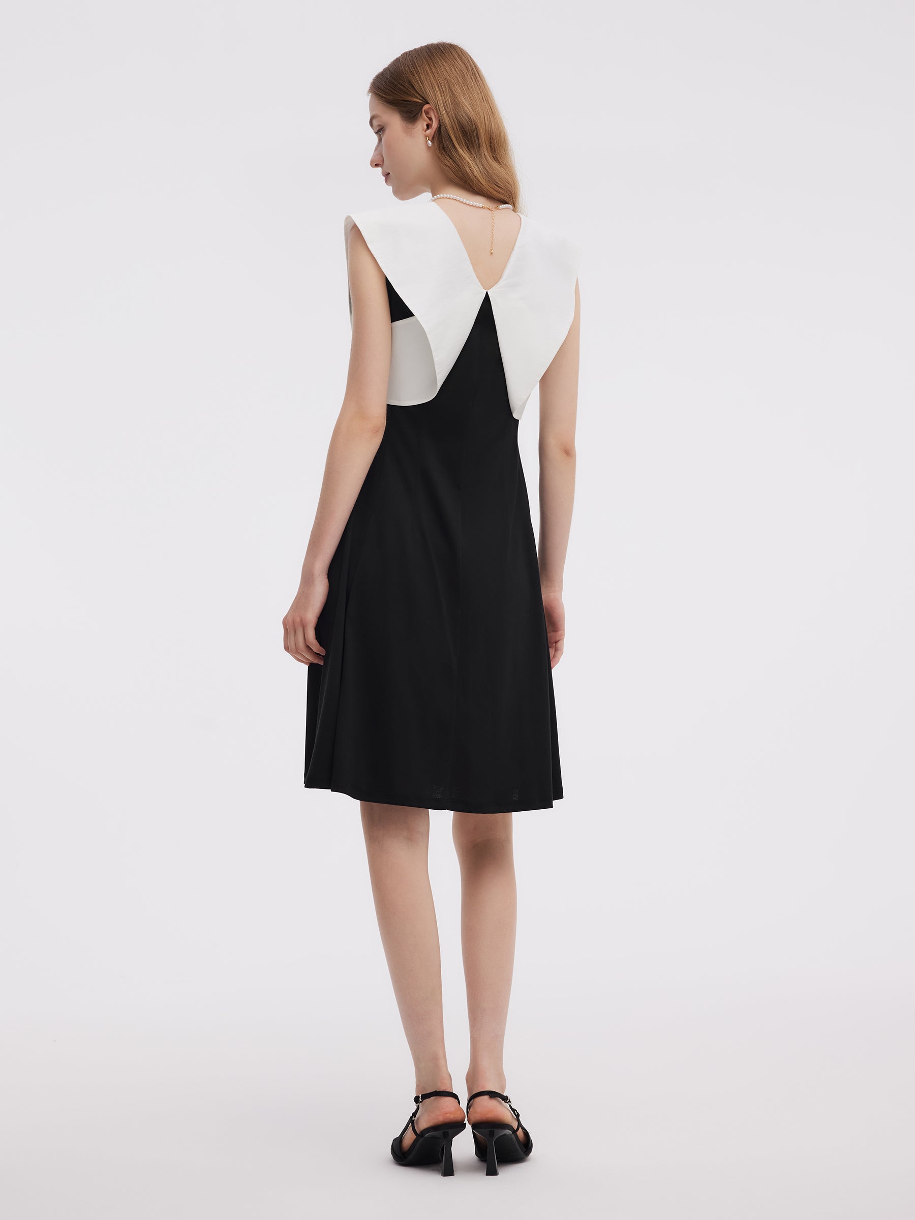 Color Block V-Neck Women Knit Mini Dress