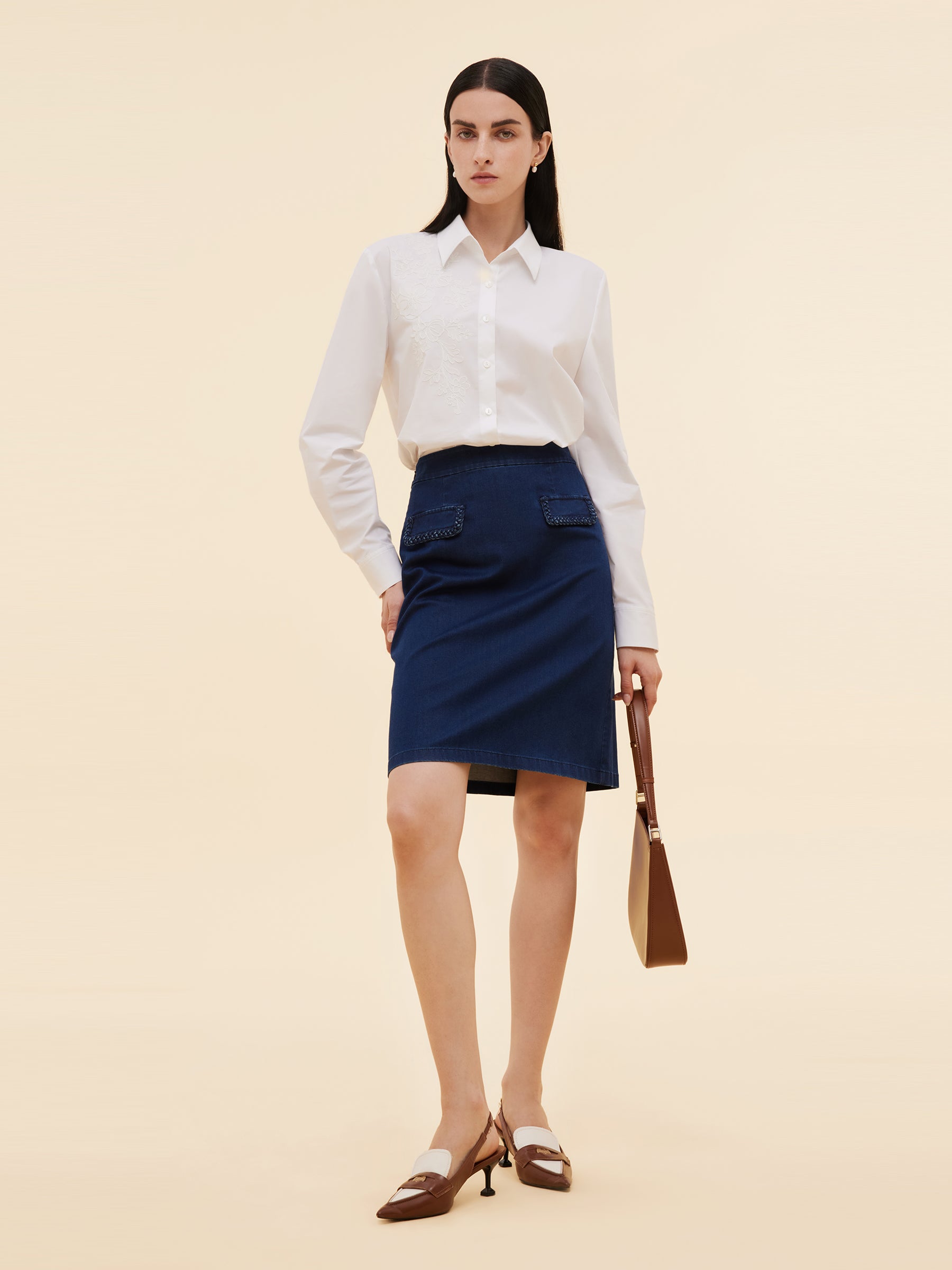 Embroidered Women Long Sleeve Shirt