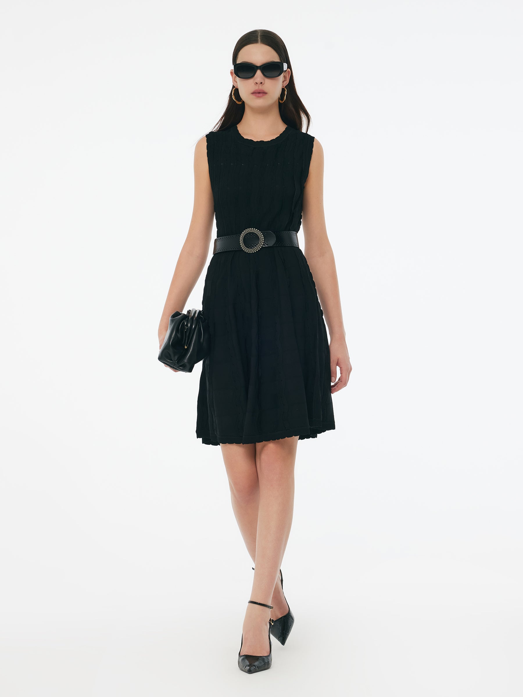 Stretch Jacquard Women Knit Mini Dress