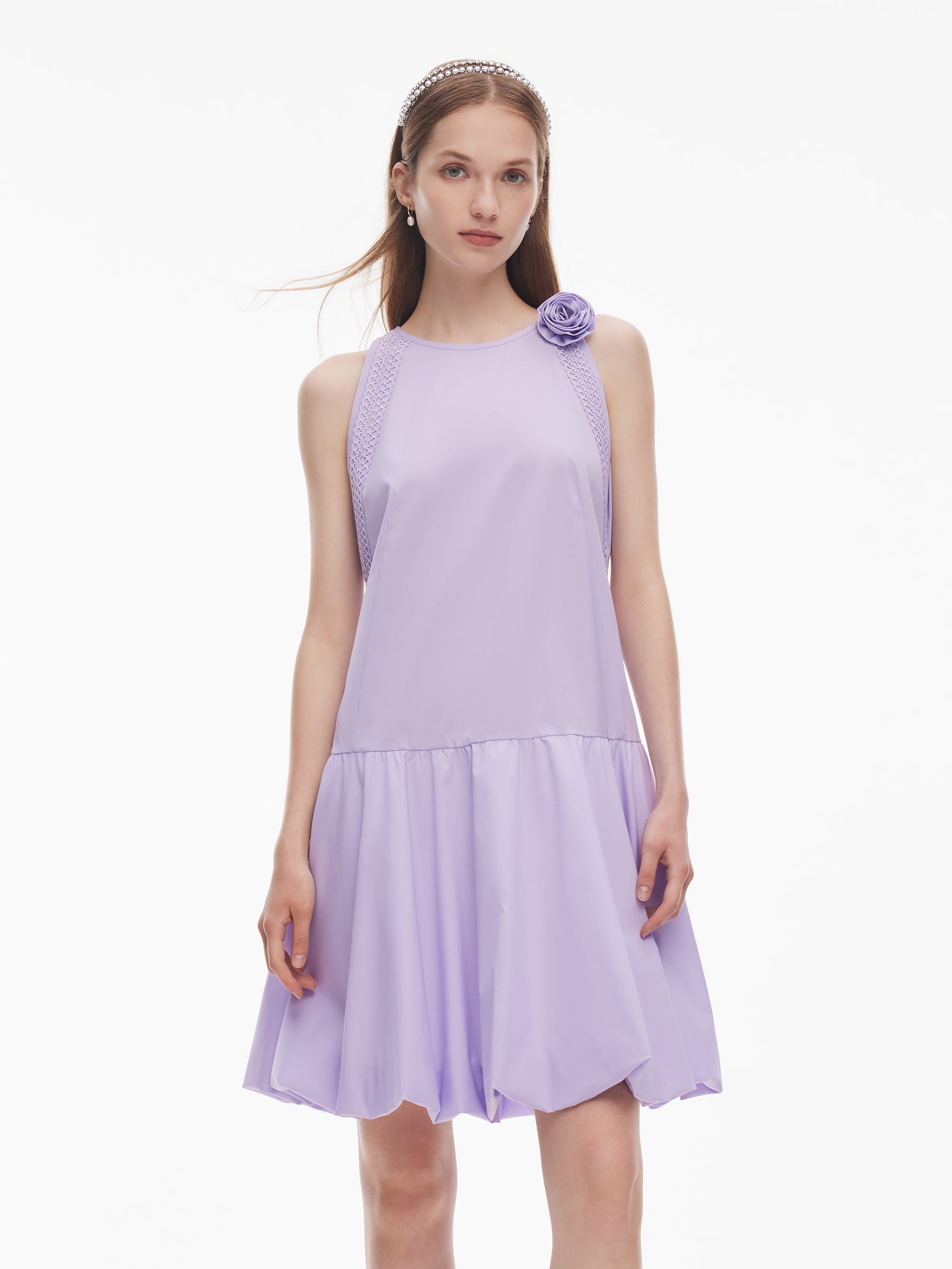 A-Line Flared Hem Women Mini Vest Dress