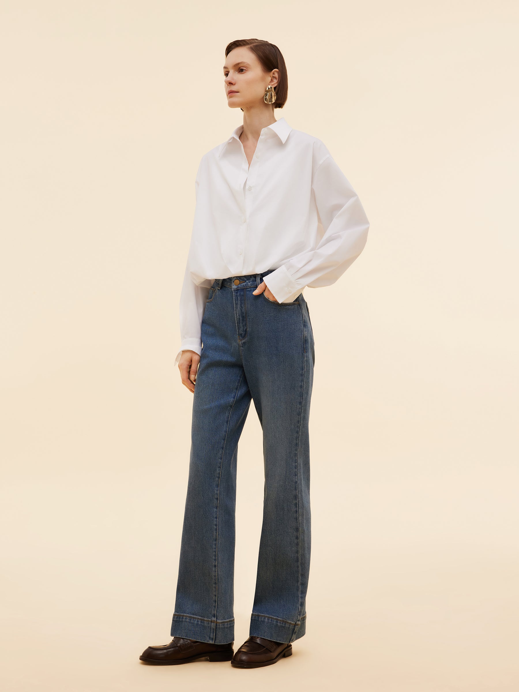 Mock Layered Lace Camisole Patchwork Women Shirt