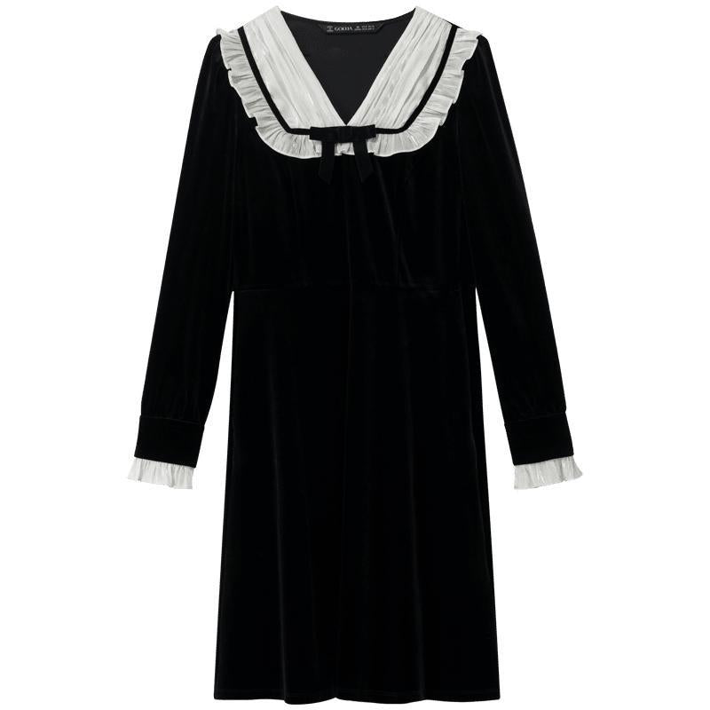 Velvet Patchwork Mini Dress