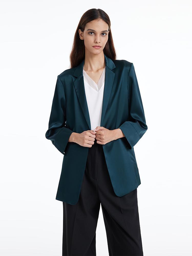 One Button Triacetate Women Blazer