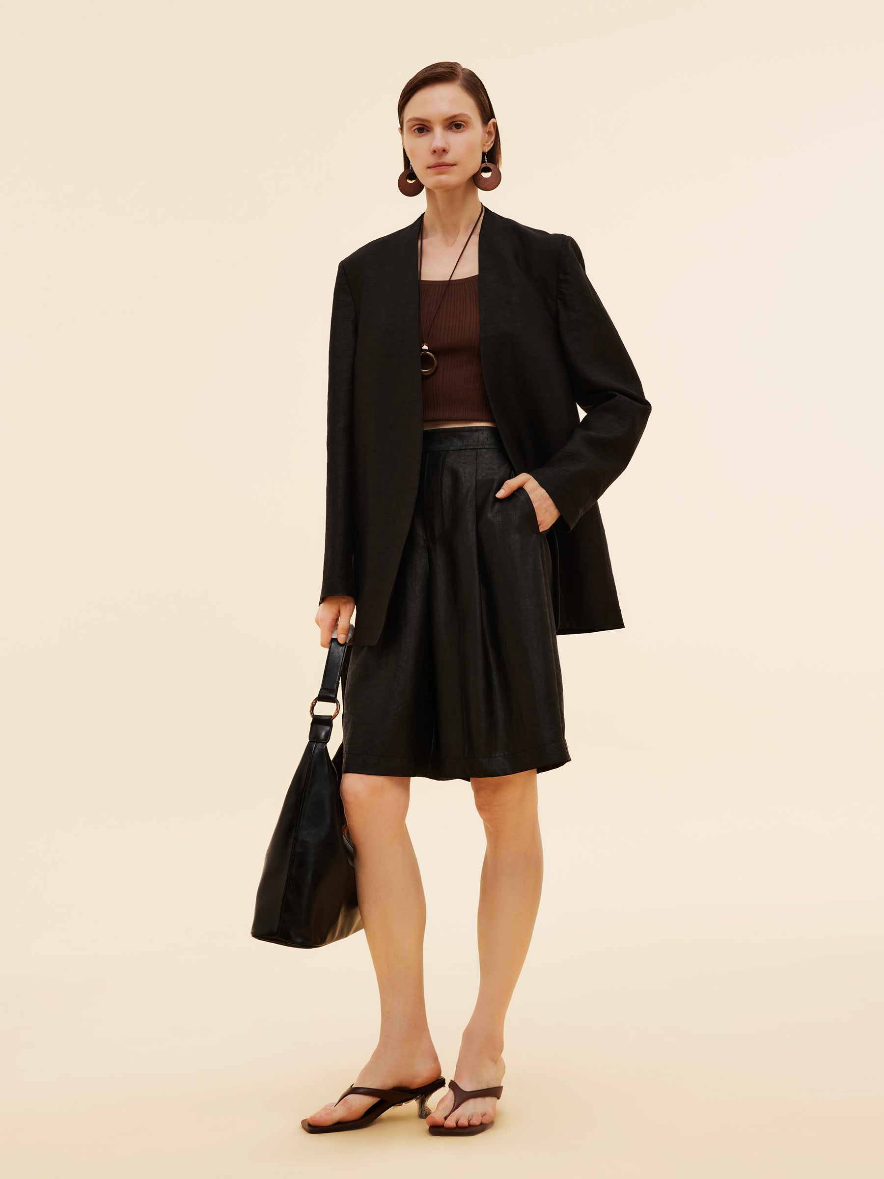 22MM Xiang Yun Silk Unisex Collarless Blazer